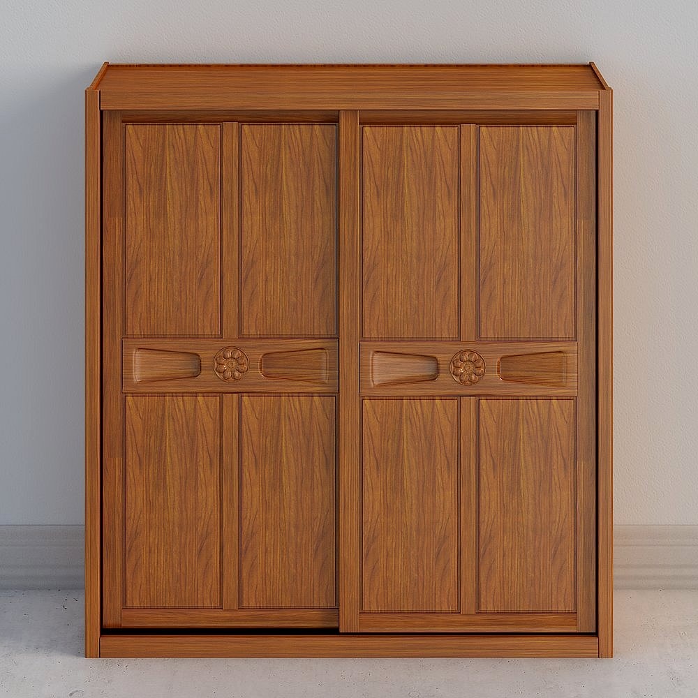 Elegant Low-Polygon Wardrobe 3D model