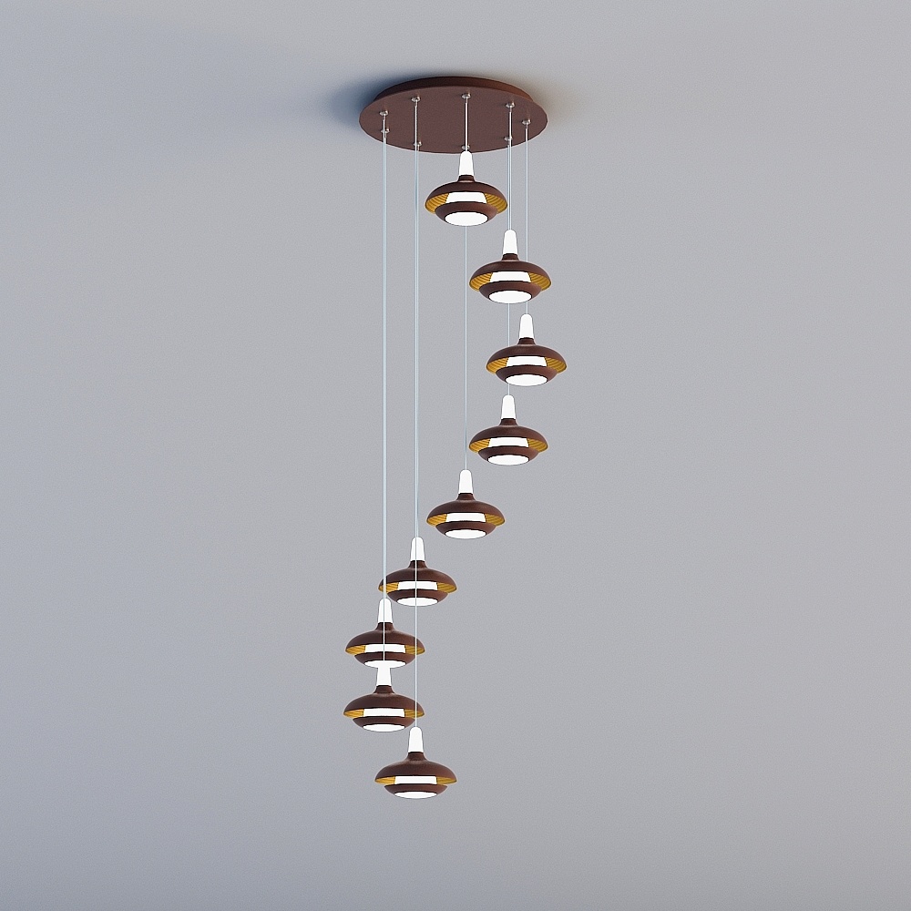 Stylish Low-Poly Chandelier 3D model