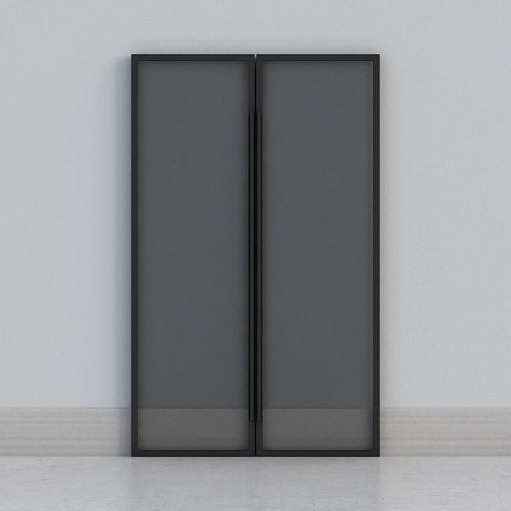 Stylish Glass Double Door 3D Model for Modern Interiors