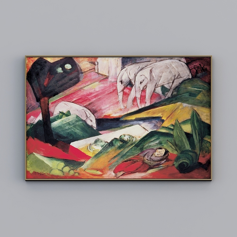 Tranh trang trí phòng khách vẽ tường hiện đại