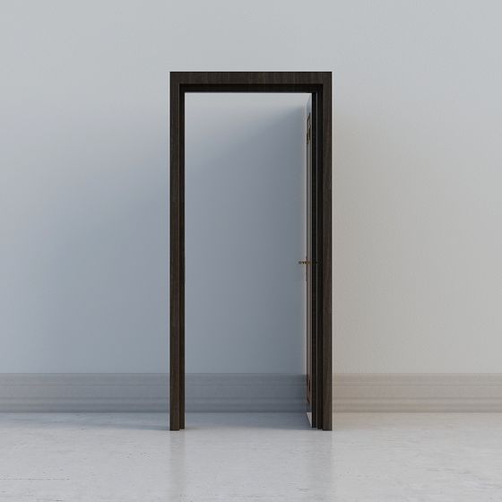 Low Poly Wooden Door 3D model