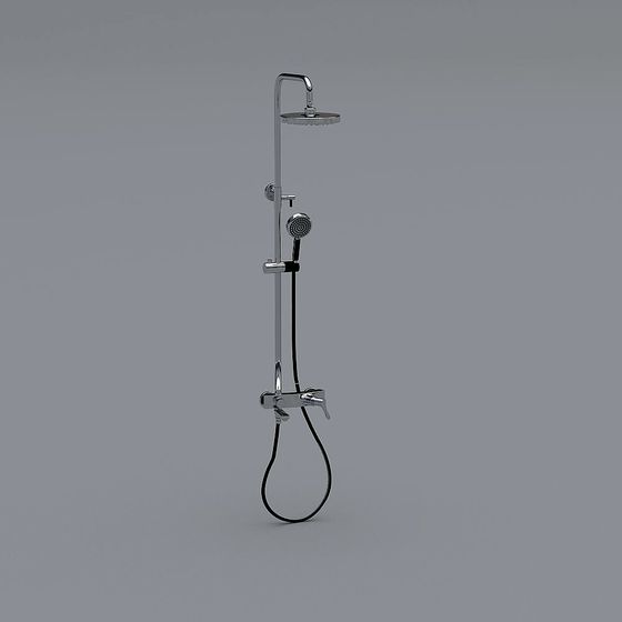 Futuristic Low-Polygon Shower System 3D model