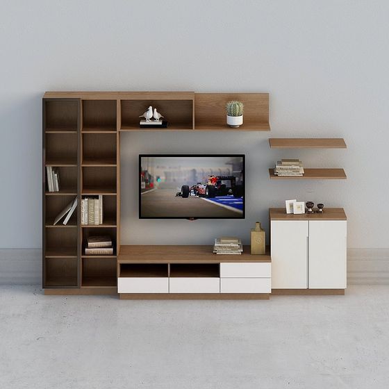 Stylish Low-Poly TV Cabinet 3D model
