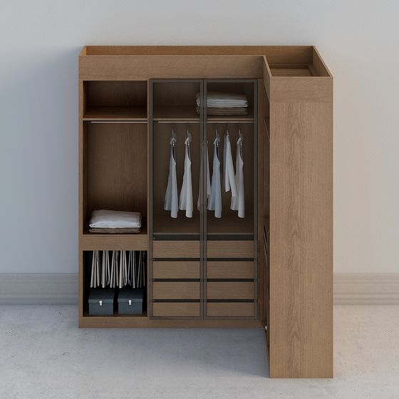 Stylish Minimalist Wardrobe 3D model