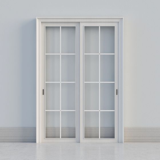 Minimalist Glass Sliding Door 3D model