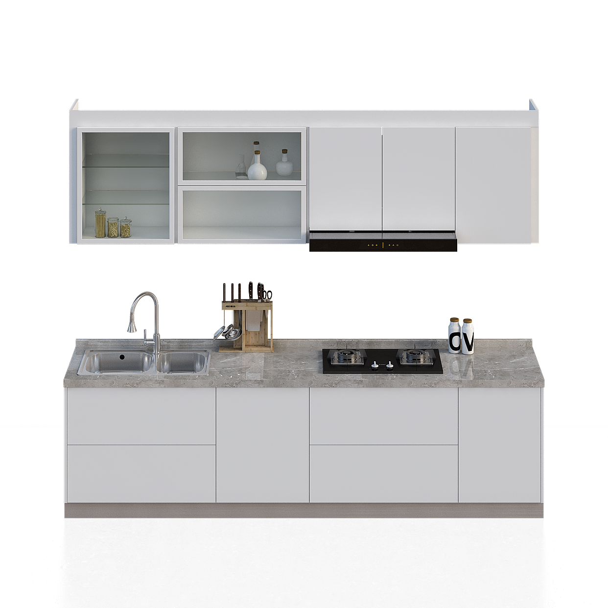 Modern Black Kitchen Cabinets 3D Model
