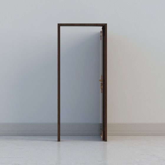 Low Poly Wooden Door 3D model