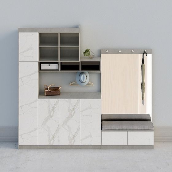 【풀 하우스 사용자 정의]-흑백한 환경 현대 Luxe 회색 색상-입구 홀 내각 신발장-3