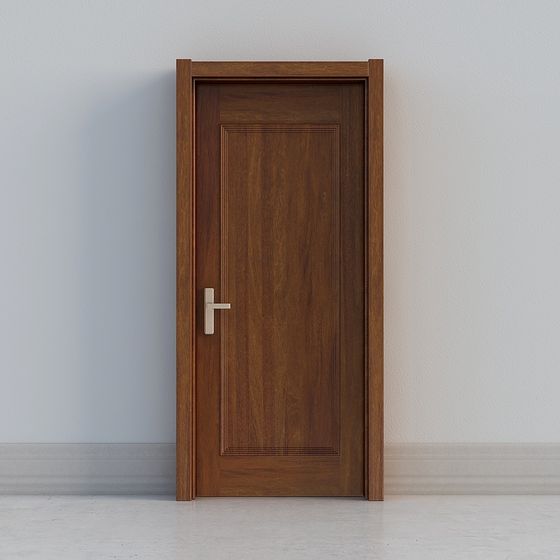 Elegant Wooden Door 3D model for Contemporary Spaces