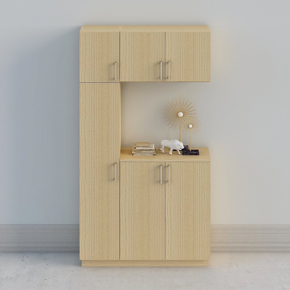 【全屋定製】-現代簡約米白北歐原木玄關櫃廳櫃鞋櫃-門廳組合29