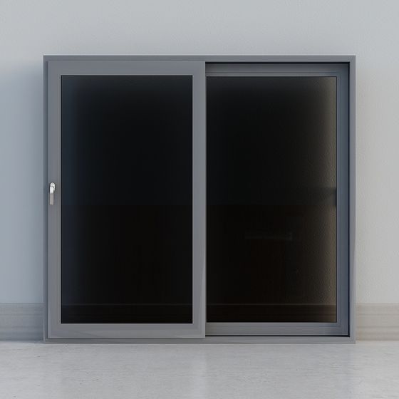 Sleek Low-Polygon Double Sliding Door 3D model