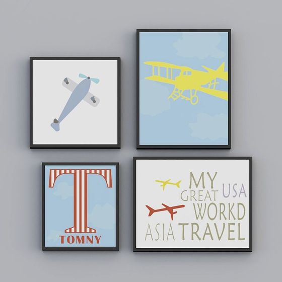 Vintage and Modern 3D Airplane Models