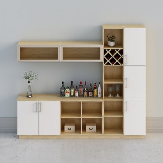 【풀 하우스에 사용자 정의]-현대적인 백색 나무는 북유럽 와인 장 sideboard-sideboard 조합 54