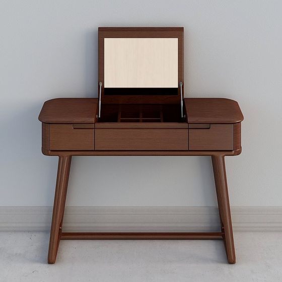 283妝台 中式傢具 中式現代簡約梳妝台凳 梳妝台 現代實木 隱形梳妝台 兩用梳妝台