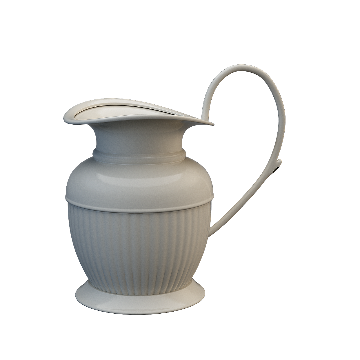 Elegant Low-Poly Teapot 3D Model – Vertical Stripe Detail