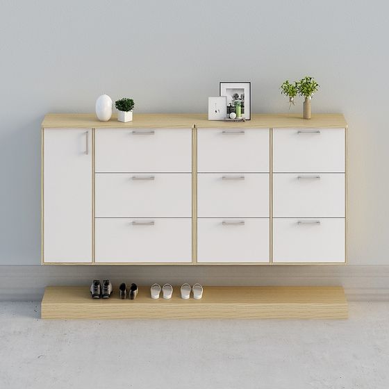 풀 하우스 맞춤형-현대 베이지 나무 북유럽 콘솔 캐비닛 조합 15-04