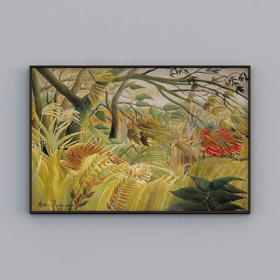 Jungle Tiger 3D Model Inspired by Rousseau