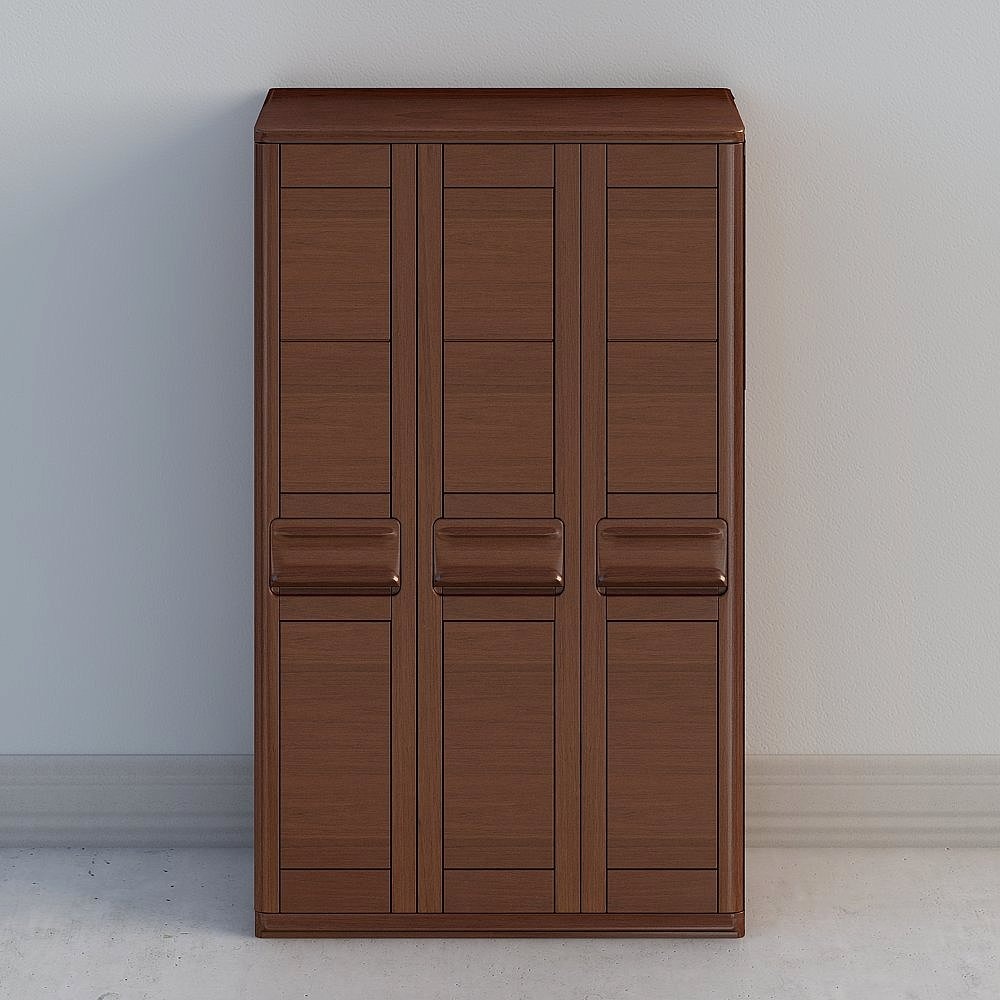 Tủ quần áo 285, tủ quần áo 3 cửa, tủ quần áo gỗ óc chó Trung Quốc, gỗ nguyên khối