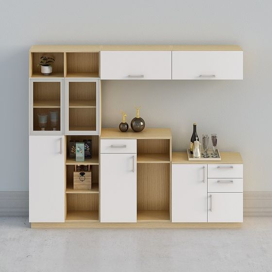 현대 백색 나무 북유럽 와인 장식장