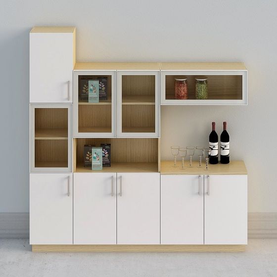【풀 하우스 사용자 정의】-현대 백색 나무-북유럽 와인 장 사이드보드 41-0