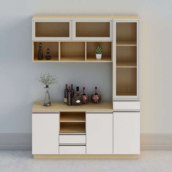 【풀 하우스 사용자 정의】 - 현대 백색 나무 북유럽 와인 장 사이드보드 조합 40-0