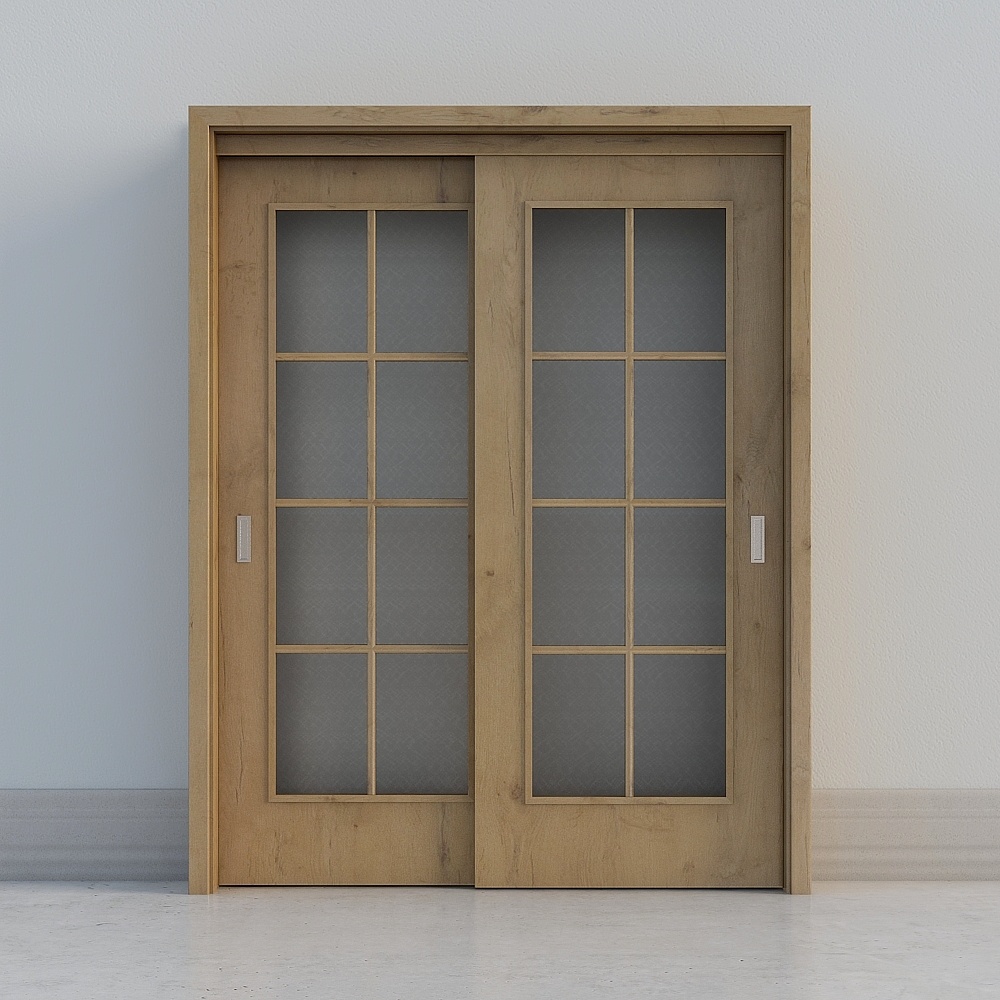 Porte coulissante en verre et bois moderne