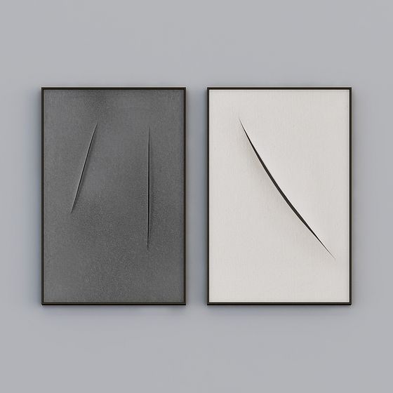 現代簡約客廳裝飾畫北歐抽象玄關過道走廊書房黑白壁畫刀痕畫空間