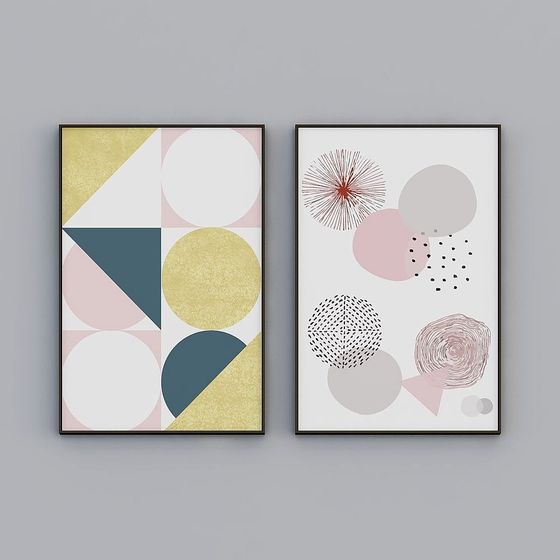 Abstract Art Frames 3D model