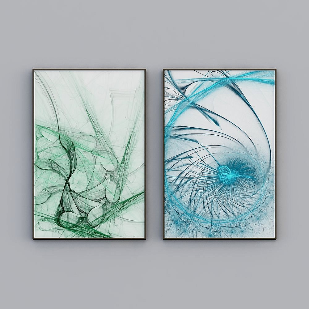 客廳裝飾畫餐廳創意掛畫牆畫抽象畫二聯畫北歐裝飾畫