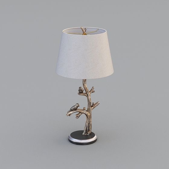 Nature-Inspired Low Poly Table Lamp 3D model