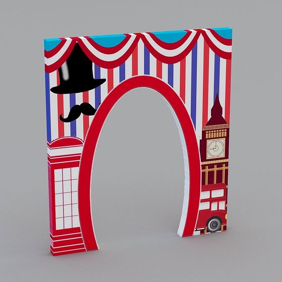 Charming Vintage Circus Arch 3D model for Creative Projects