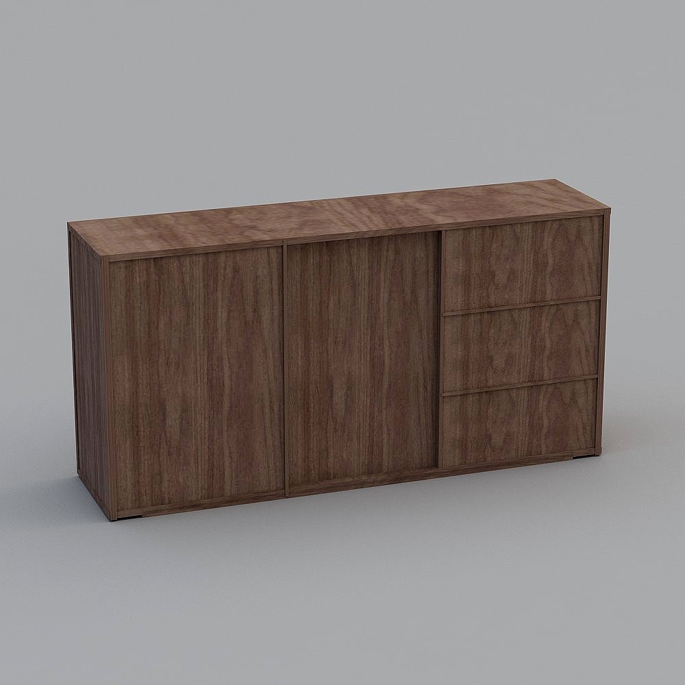 Stylish Wooden Storage Cabinet 3D model