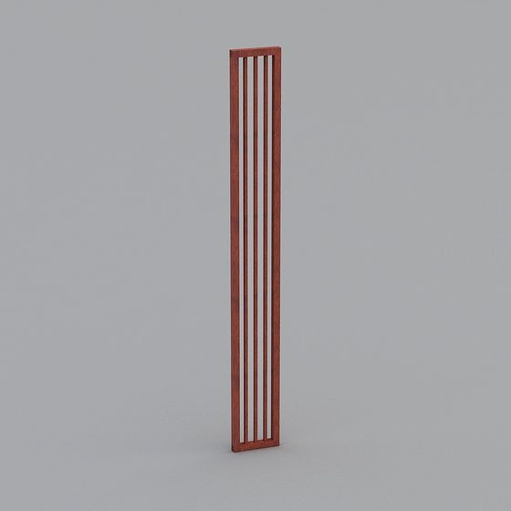 Wood Partition 3D Model – Low Poly Red Wood Design