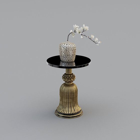 Elegant Low-Poly Vase and Round Table 3D Model