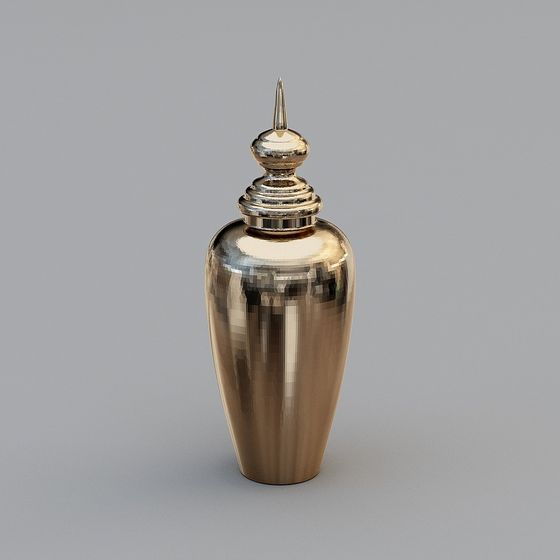 Golden High Top Vase 3D model