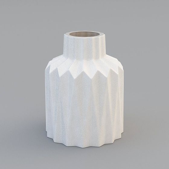 Stylish Geometric Vase 3D model for Interior Spaces
