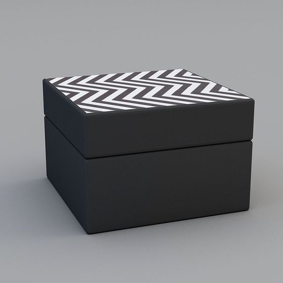 Elegant Low-Poly Square Storage Box 3D model
