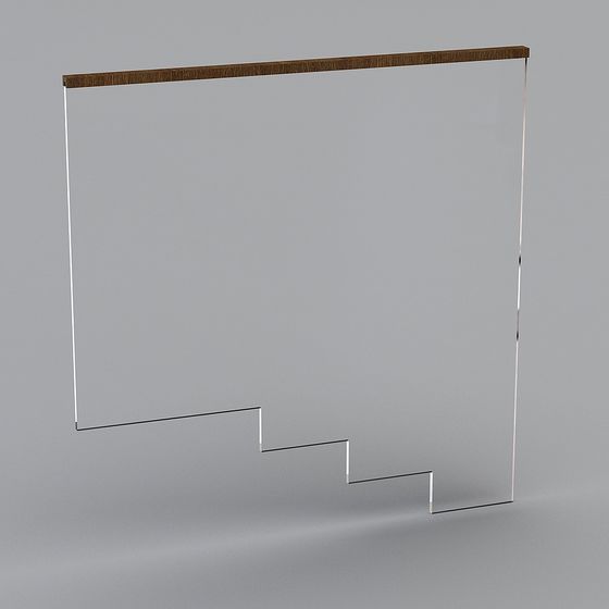 Transparent Glass Partition 3D model
