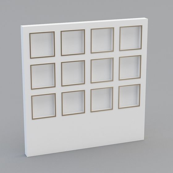 Low Polygon Grid Display Shelf 3D model
