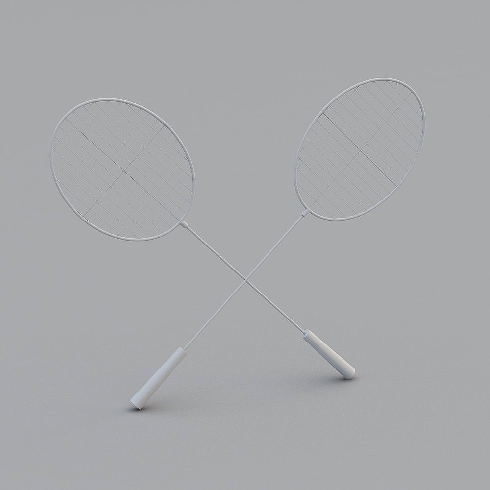 Low Poly Detailed Badminton Racket 3D model
