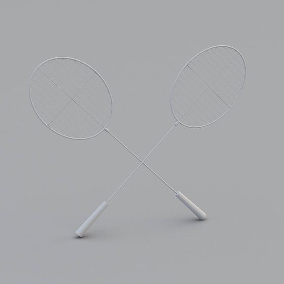 Low Poly Detailed Badminton Racket 3D model