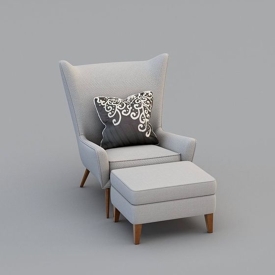 Comfort Wing Chair 3D Model for Modern Interiors