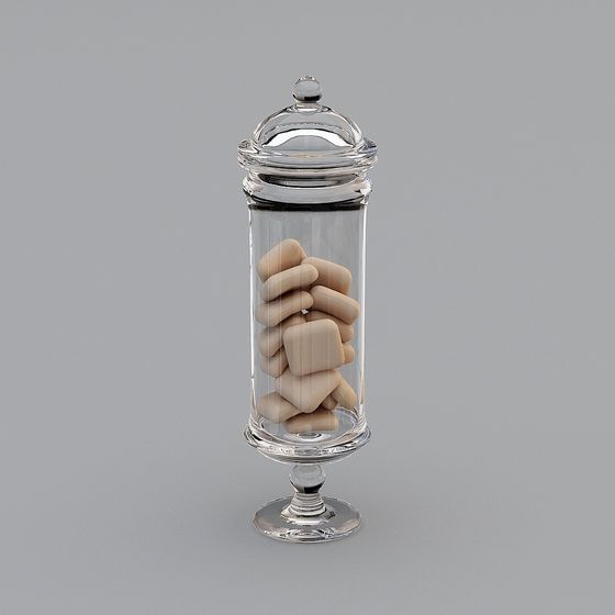 Elegant Glass Storage Jar 3D model