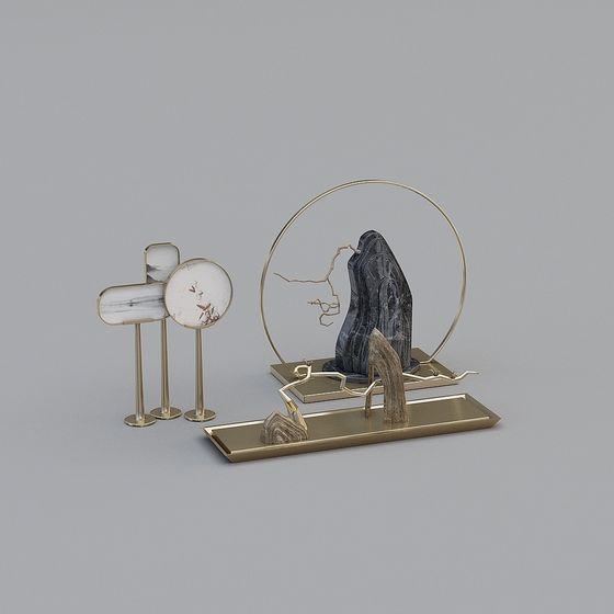 新中式飾品擺件組合3D模型-02