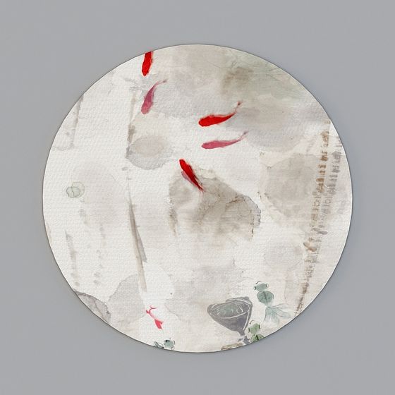 Ink Wash Goldfish 3D model in Low Poly Style