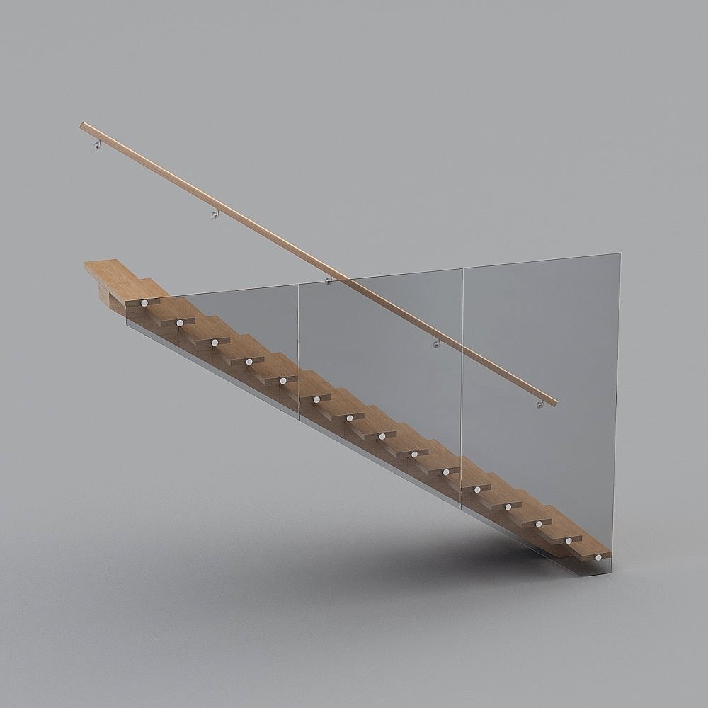 Combo Escalier en verre en fer forgé moderne-02