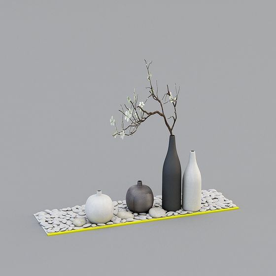 Minimalist Decorative 3D Model with Vessels and Branches