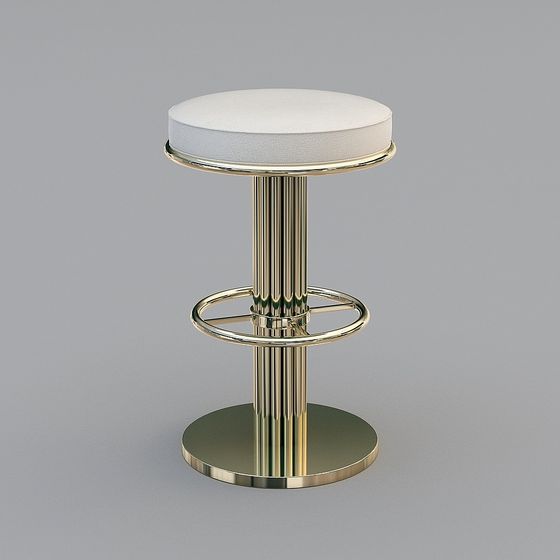 Elegant Low-Poly Bar Stool 3D Model