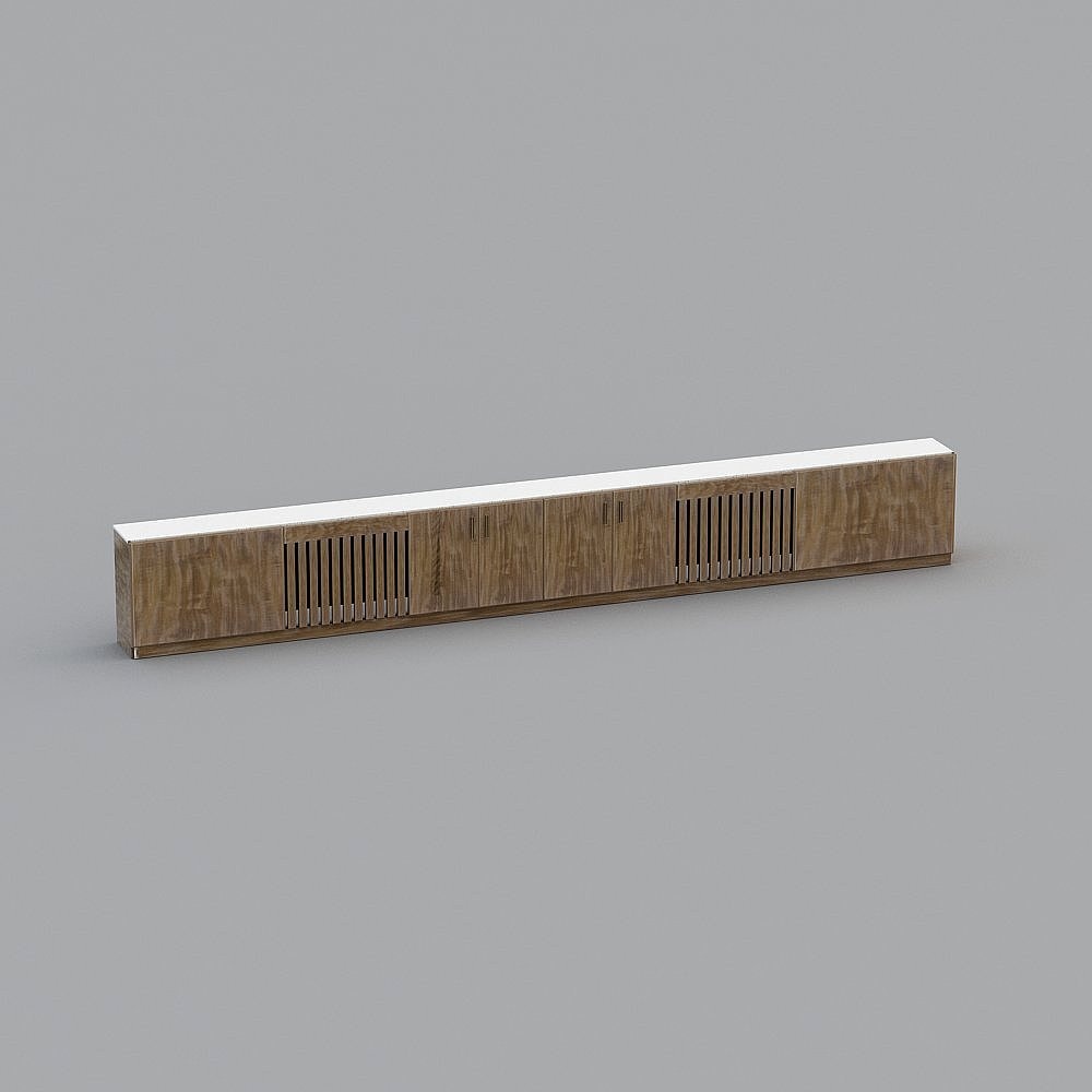Wooden Louvered Cabinet 3D model for Modern Interiors