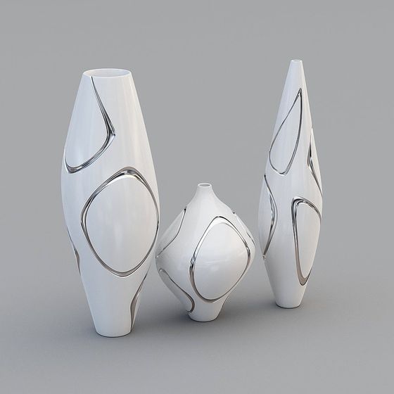 Streamlined Vase Set 3D model